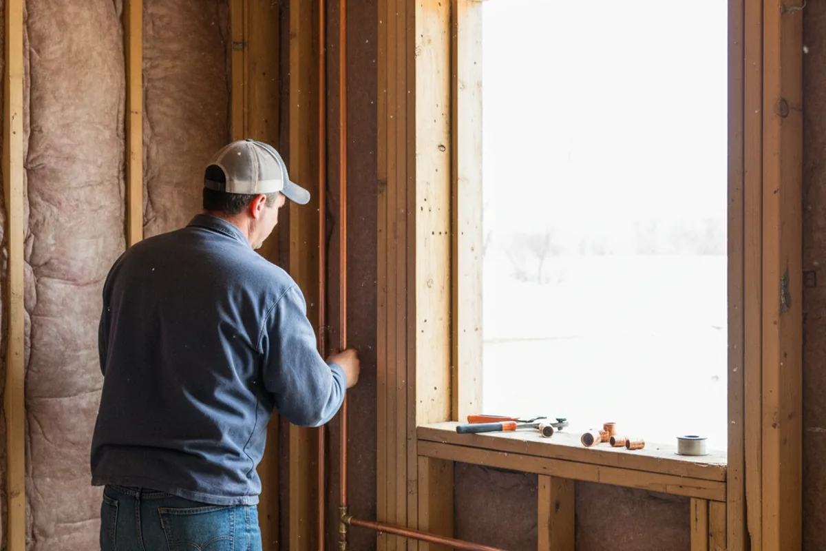 Licensed plumber running new copper supply lines in a Ararat home